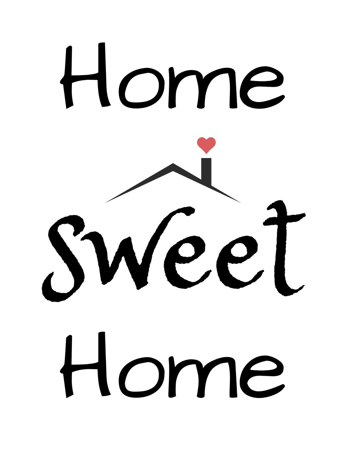 Home Sweet Home Script Quote House Heart Minimalist Wall Art Poster - Image 3