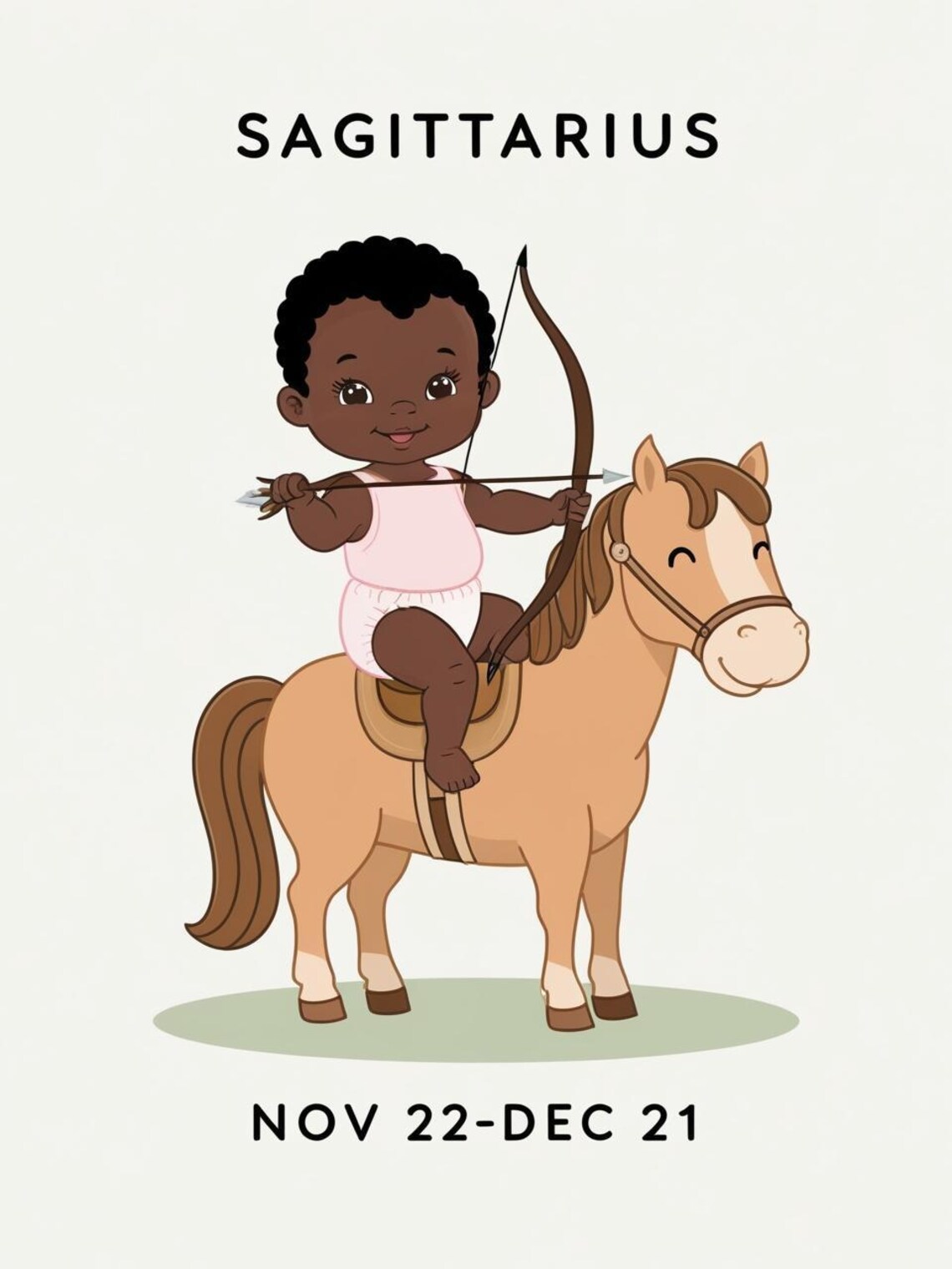 Sagittarius Zodiac Nursery Print Cute Girl Archer Horse Kids Room - Image 3