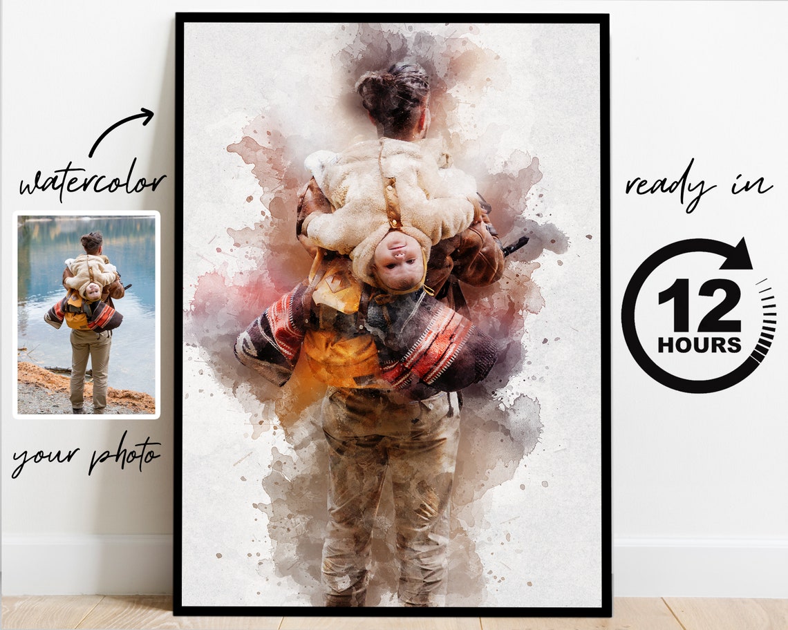 Painting From Photo Watercolor Family Portrait Anniversary Gift Custom Portrait From Photo Couple Portrait Christmas Gift - Image 4