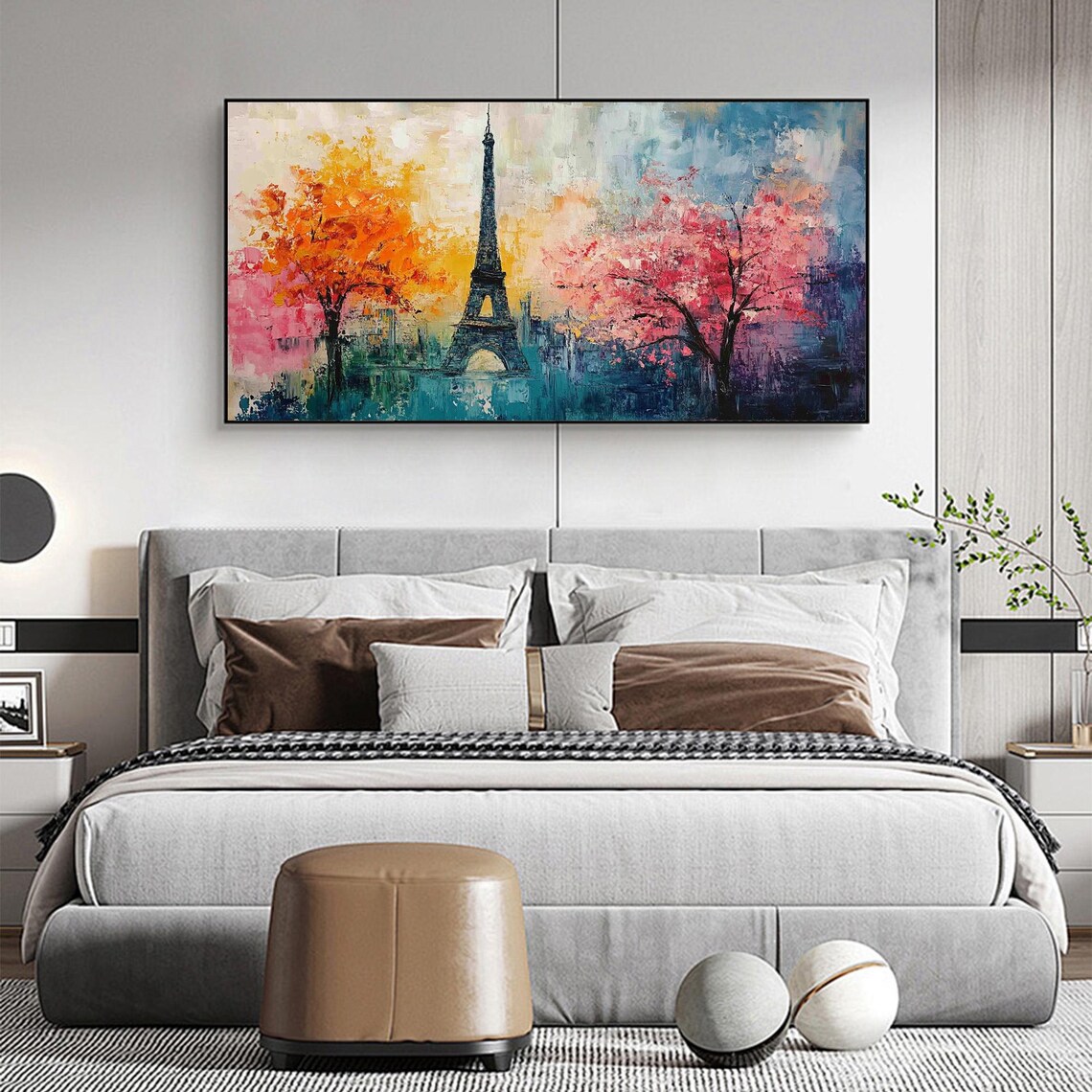 Paris Eiffel Tower Abstract, Oil-Painting-Style Art Print - Image 3