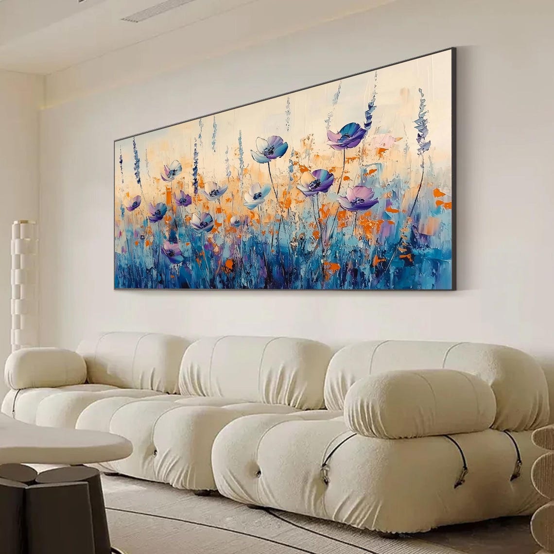 Vibrant Wildflower Meadow With Purple Blue And Orange Blooms Poster - Image 2