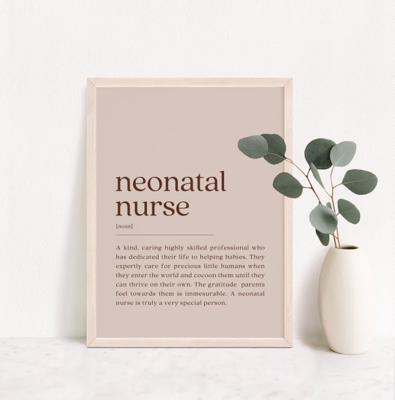 Neonatal Nurse Definition Poster, Coworker Gift