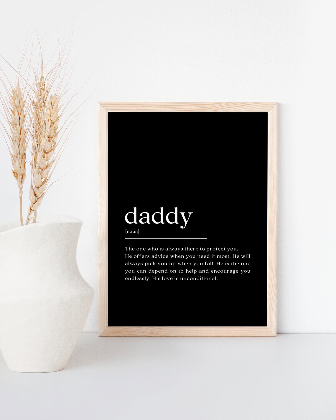 Daddy Definition, Minimalist Fathers Day Gift