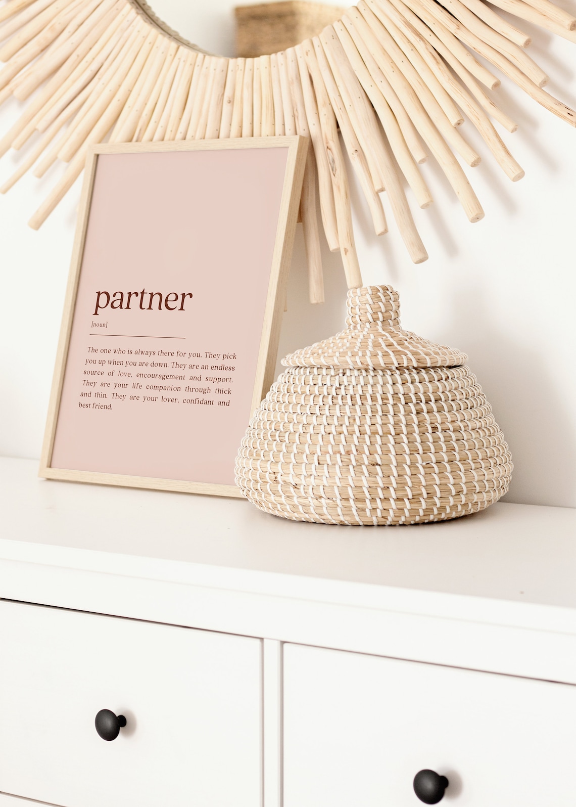 Partner Definition Art Print, Minimalist Gift - Image 2