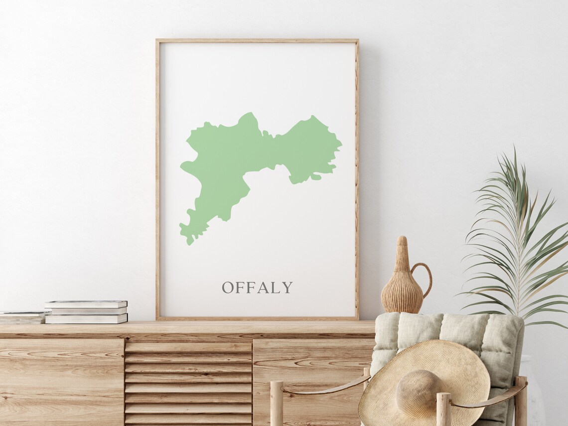 Offaly Map Print, County Offaly Ireland Poster - Image 2