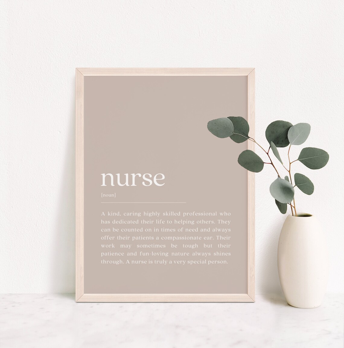 Nurse Definition Wall Art, Coworker Leaving Gift