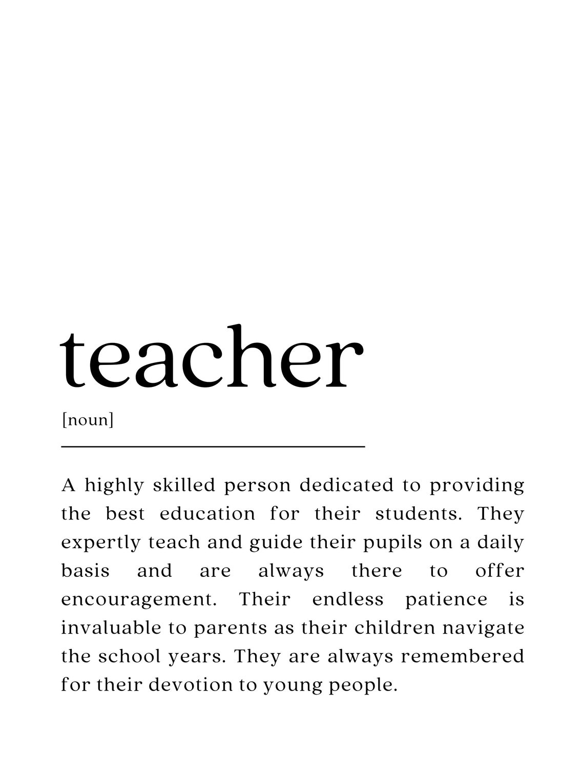 Teacher Definition Quote Art Print, Appreciation Gift - Image 2