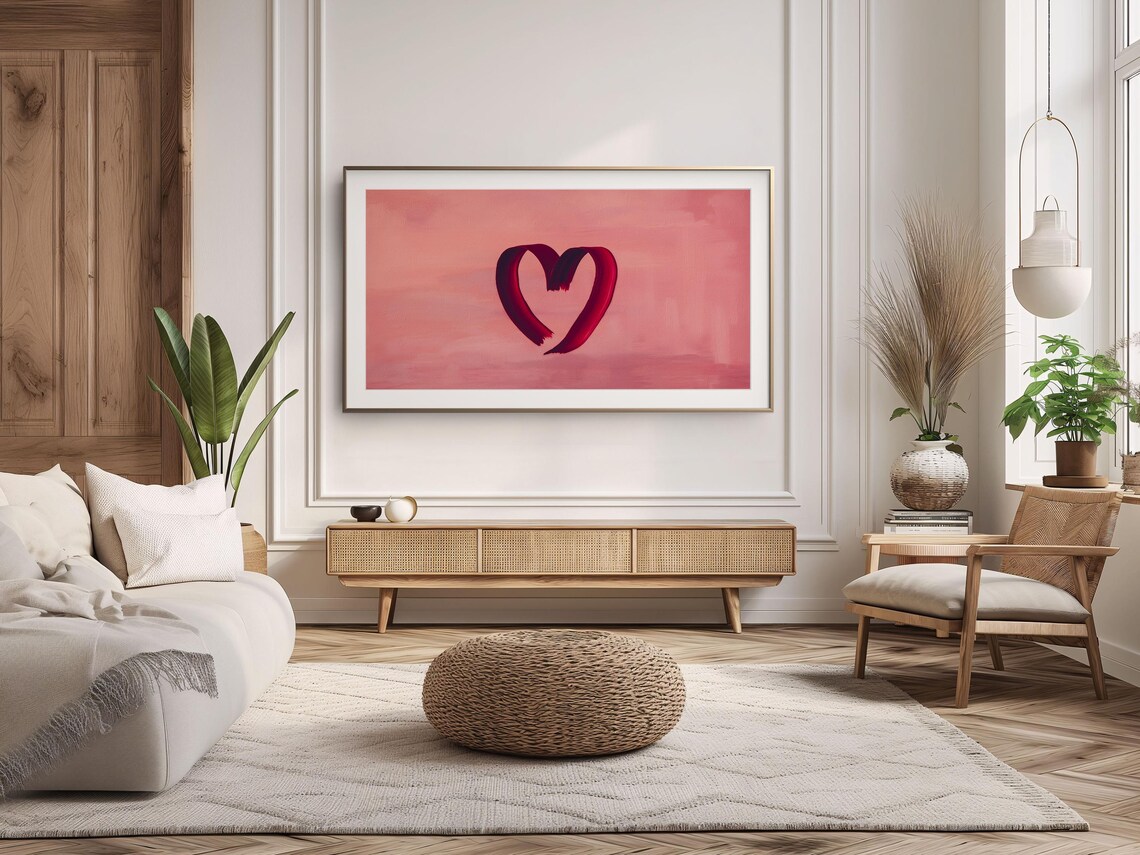 Valentines Minimalist Abstract Heart Art Print - Image 3