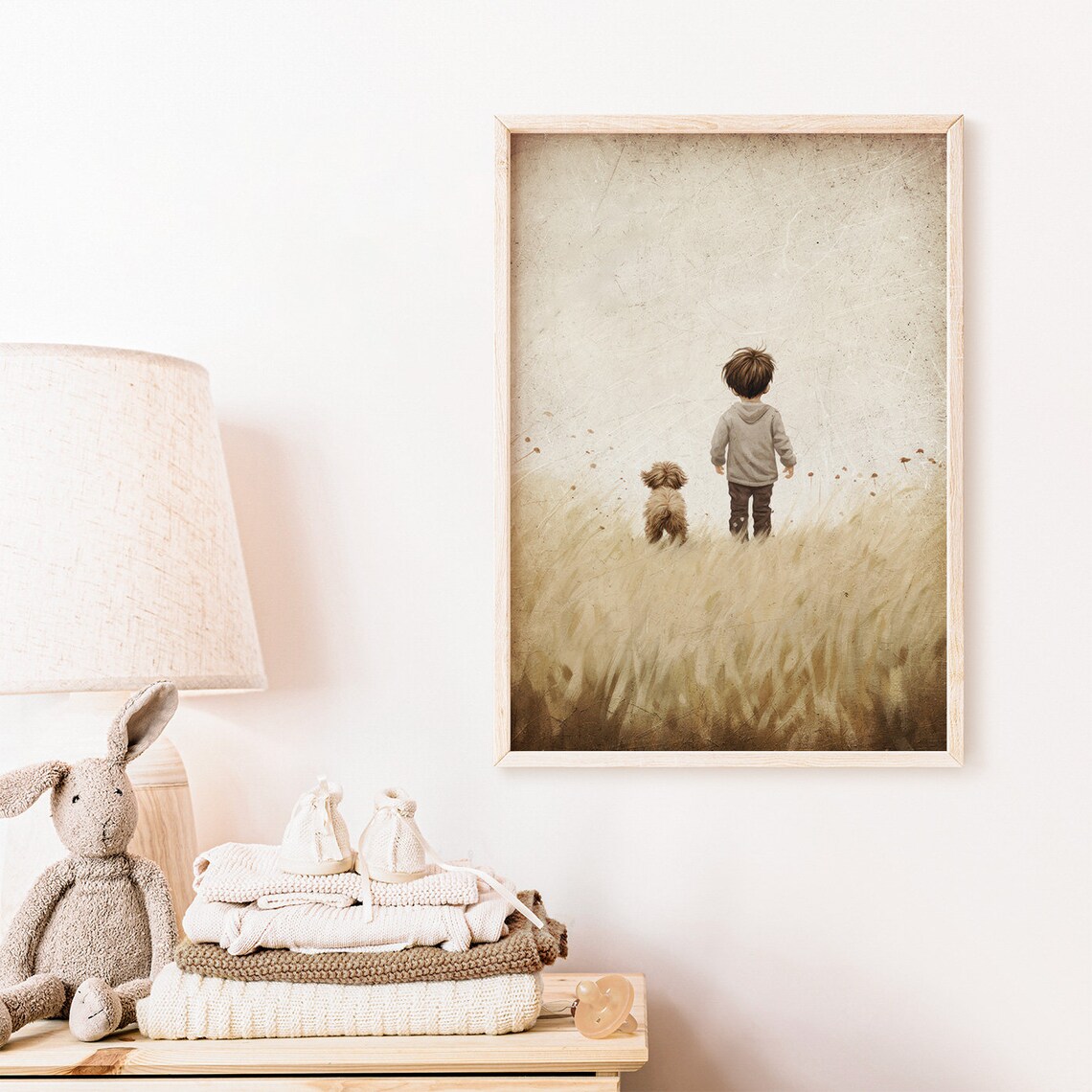 Puppy Nursery Print, Vintage Nursery Dog Art - Image 2
