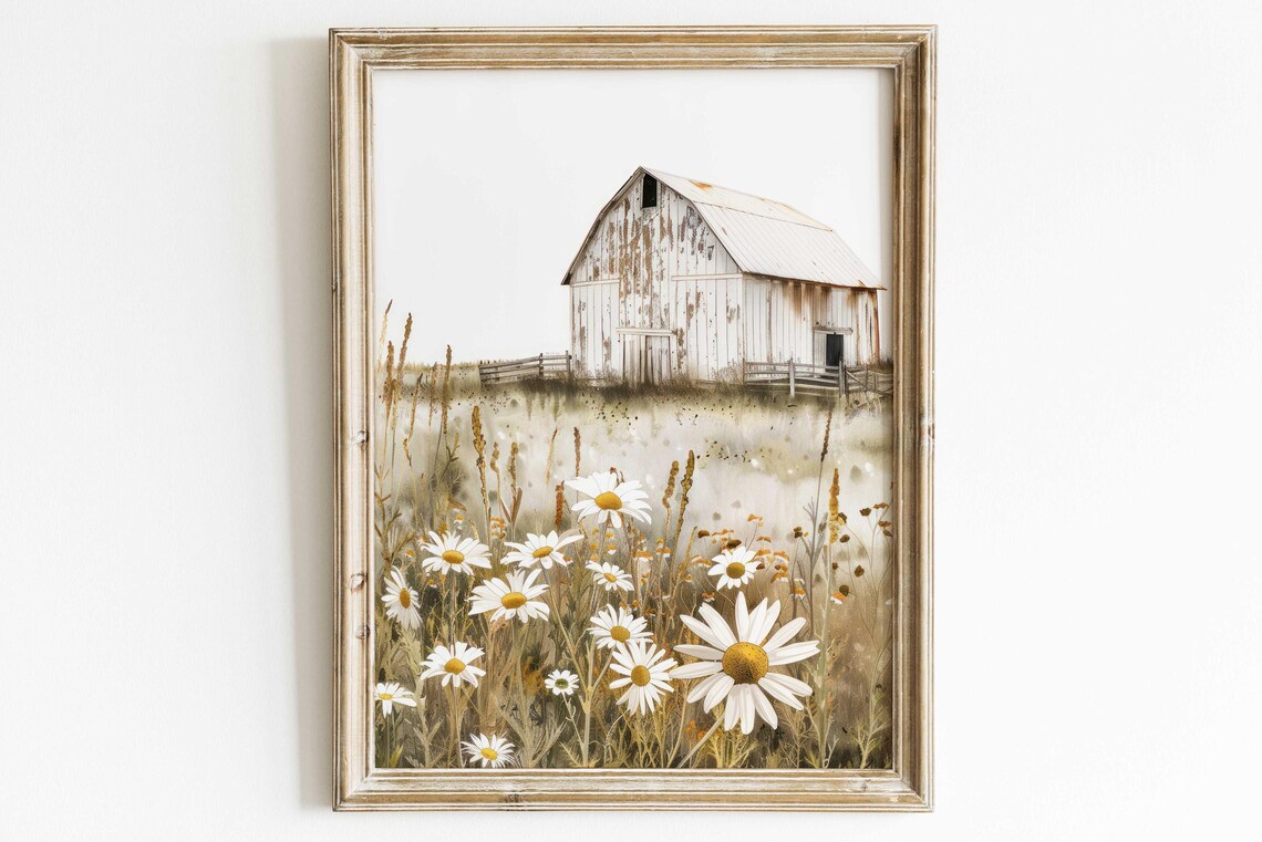 Vintage Barn Print, Rustic Farmhouse Art Print