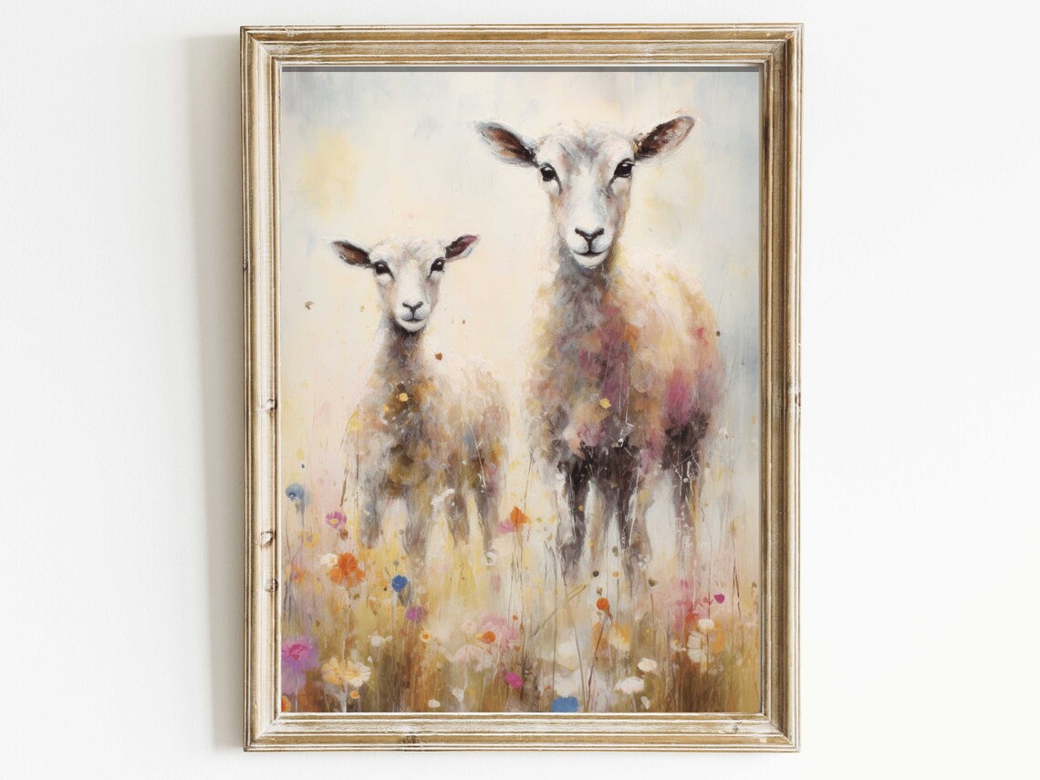 Sheep Art Print, Modern Farmhouse Nursery Decor