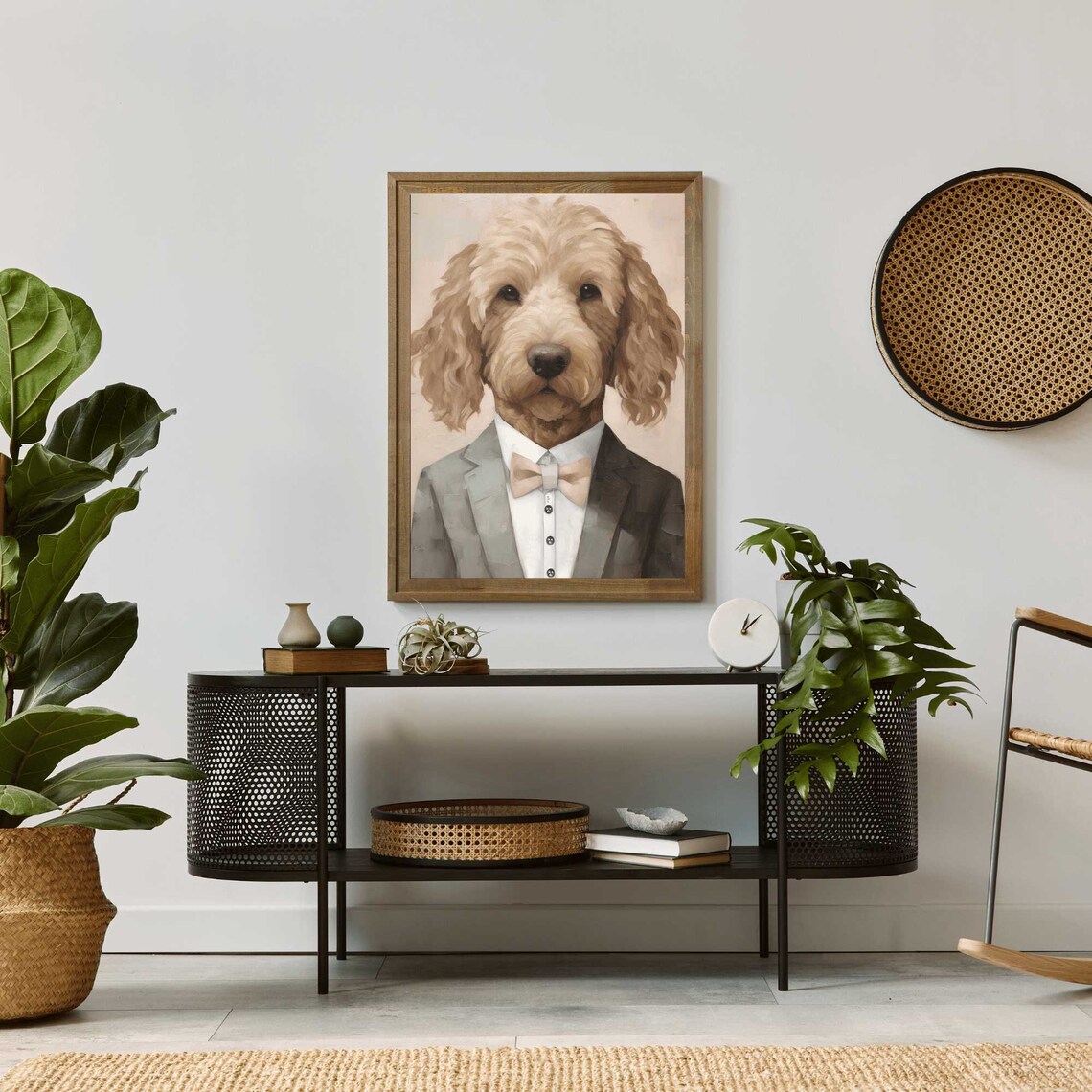 Goldendoodle Vintage Dog Portrait Art Print