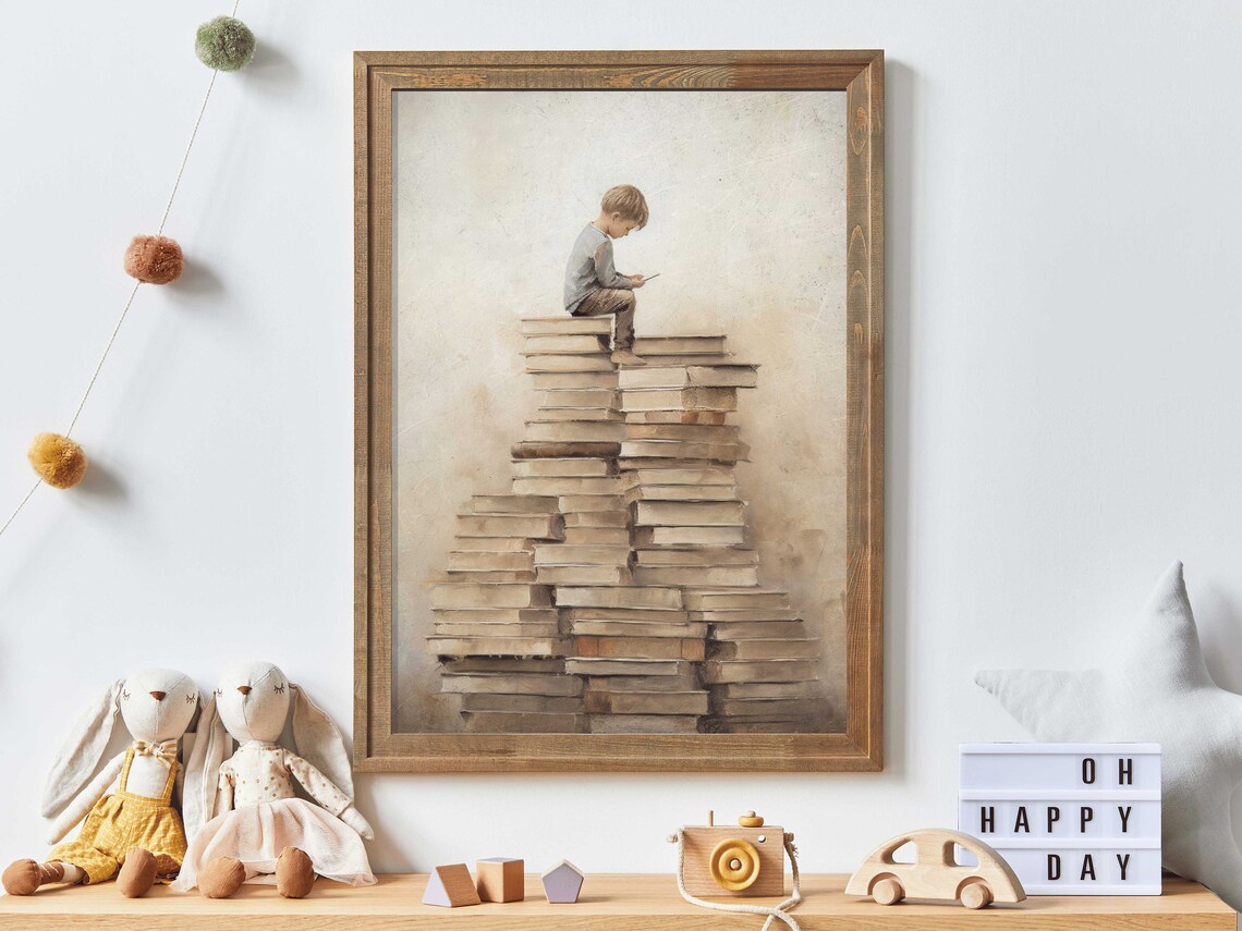 Classroom Reading Decor Boys Study Room Art Print