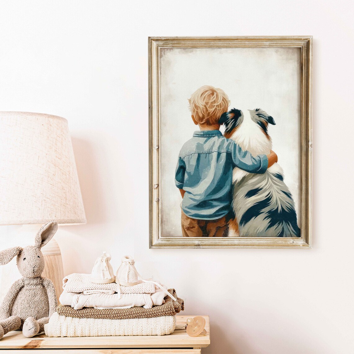 Australian Shepherd Nursery Art Print, Boy Dog Decor - Image 2