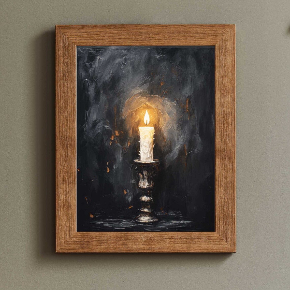 Vintage Candlelight Art Print, Rustic Wall Decor - Image 2