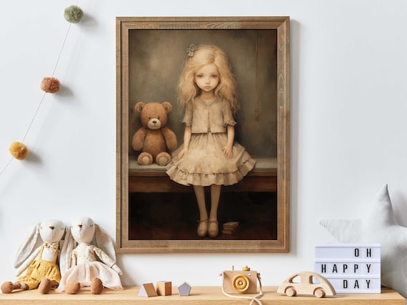 Girly Wall Art Print Teddy Bear Wall Art Girls Room Wall Decor Cute Nursery Decor Wall Art For Little Girls