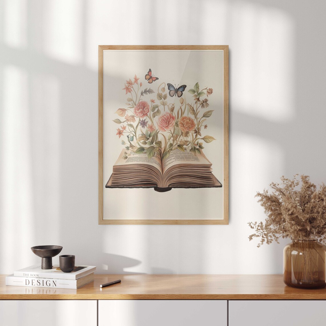 Vintage Open Book Art Print, Book Lover Decor - Image 2
