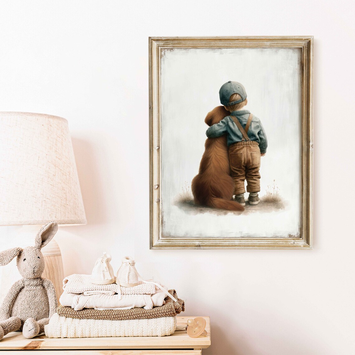 Copper Golden Retriever Nursery Art Print - Image 2