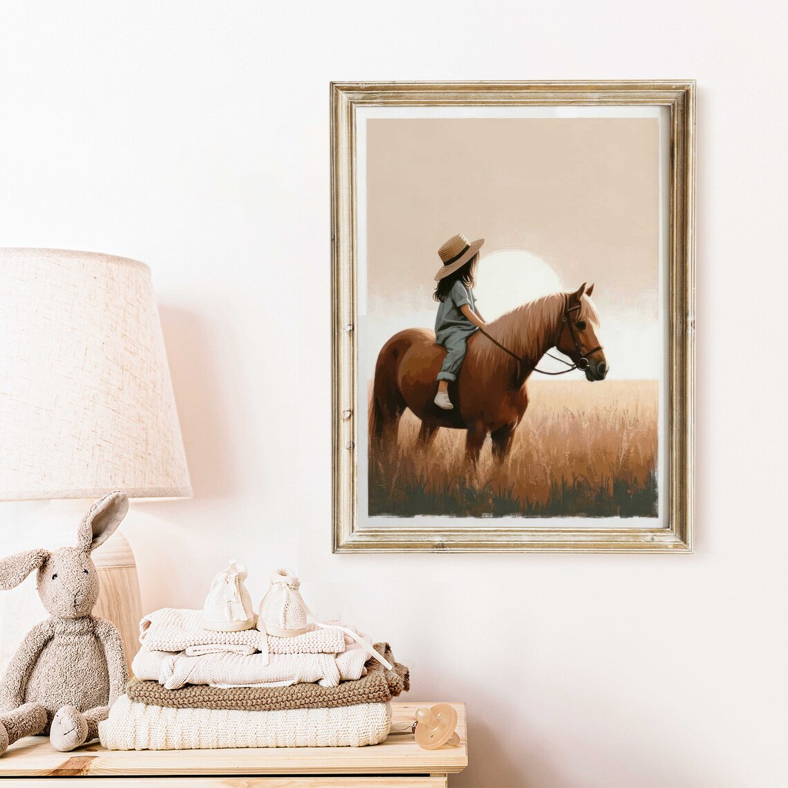 Girl And Horse Nursery Wall Art, Equestrian Decor - Image 3