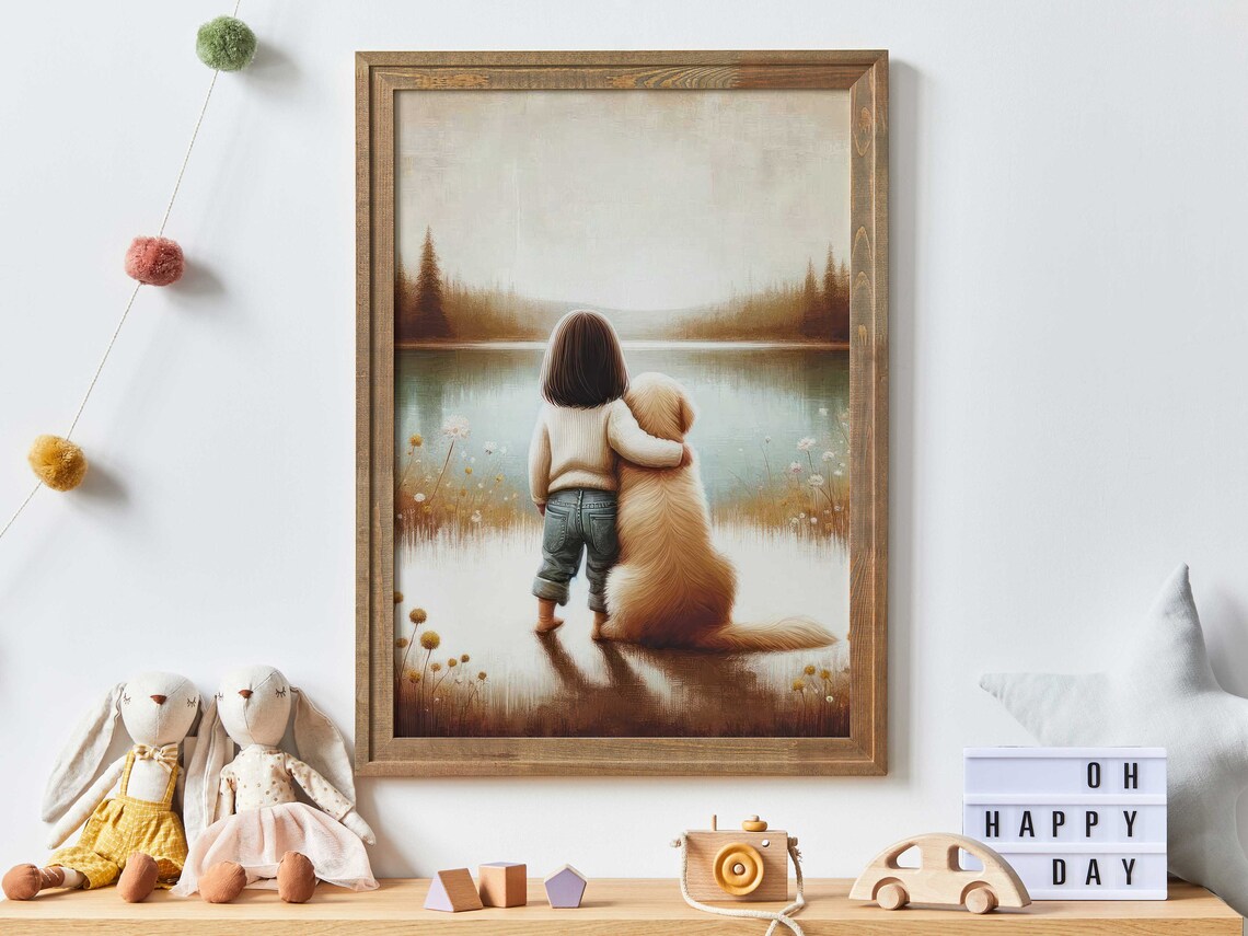 Golden Retriever Print, Dog Nursery Decor