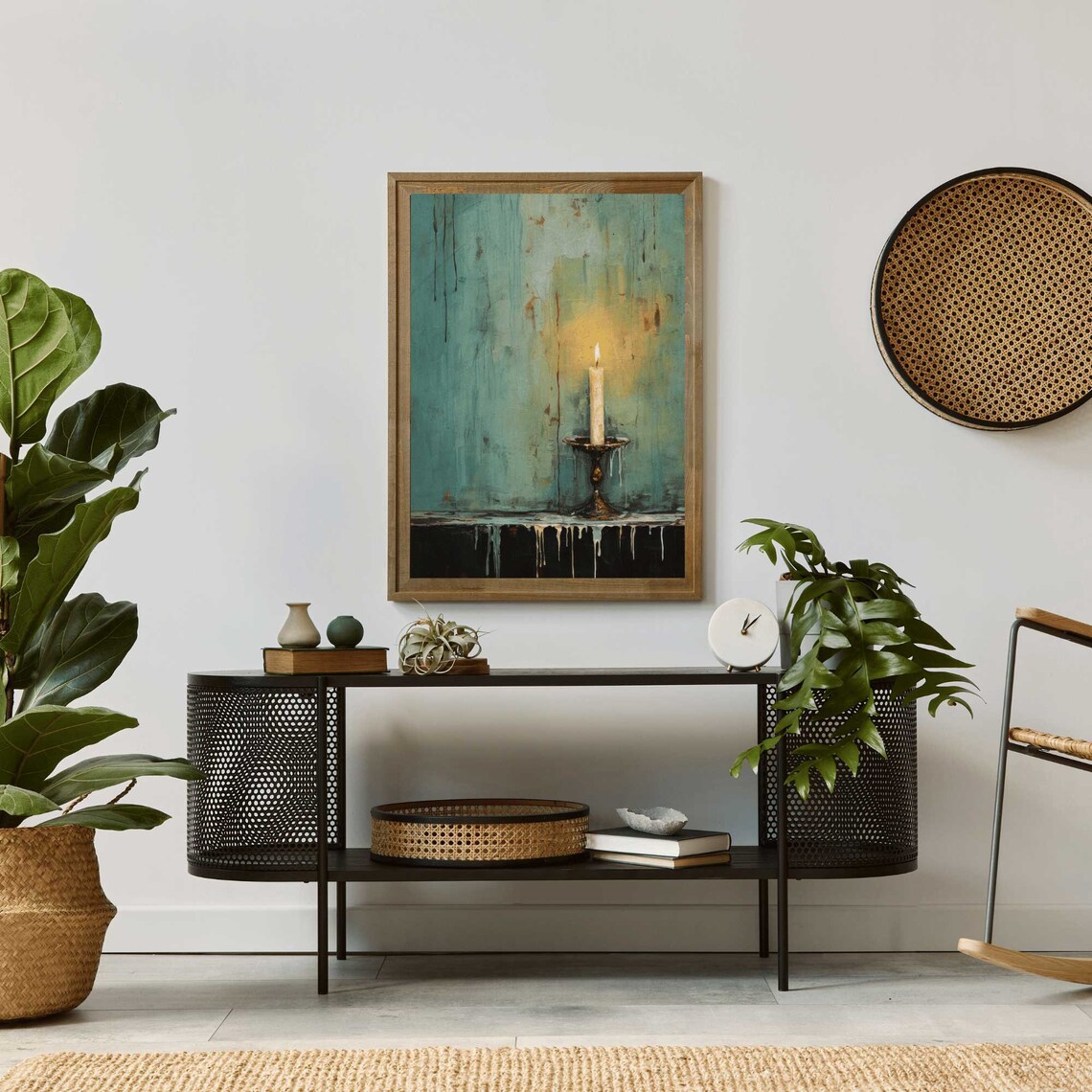 Vintage Candlelight Art Print, Farmhouse Decor - Image 2
