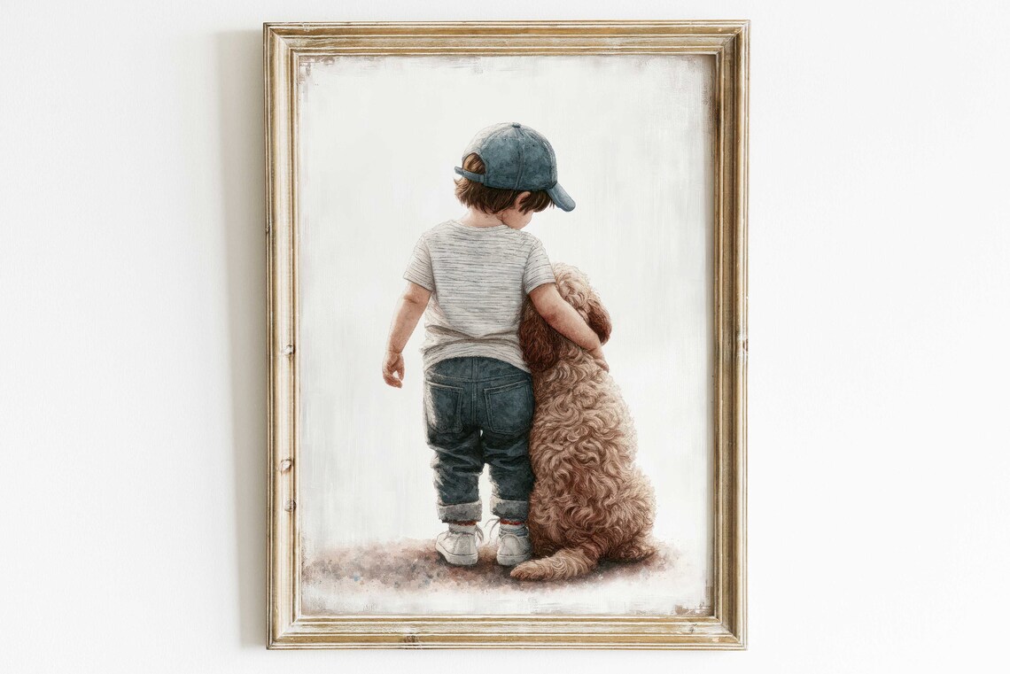 Cockapoo Nursery Art Print, Boy Dog Decor - Image 3