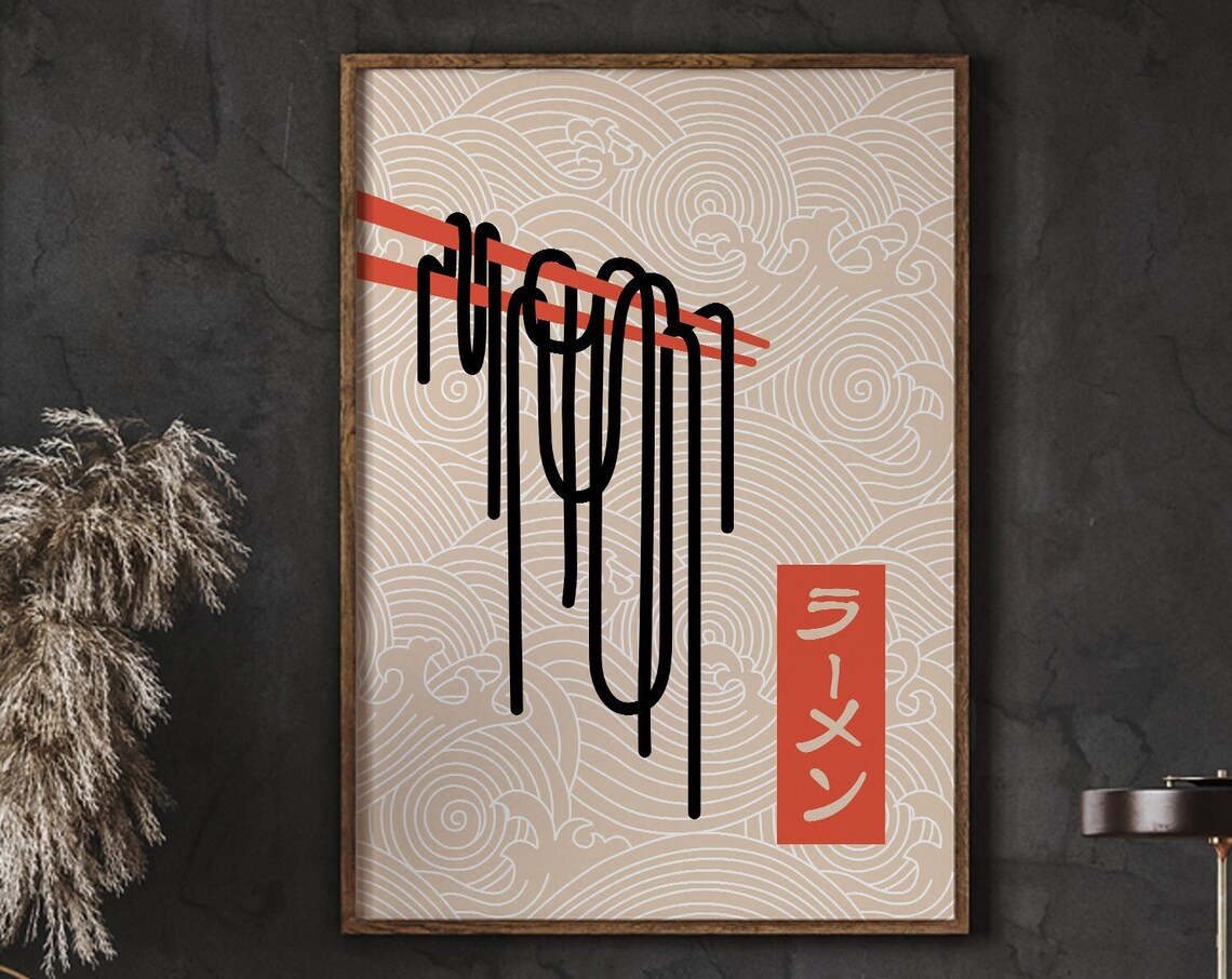 Ramen Noodle Print, Japanese Food Art Print