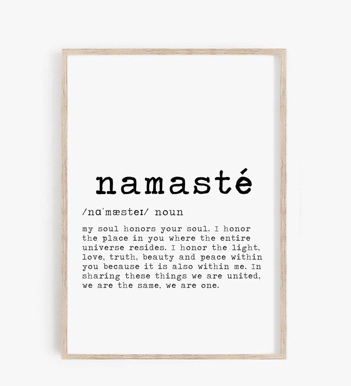 Namaste Definition Zen Yoga Soul Meaning Typography Print Wall Decor - Image 4