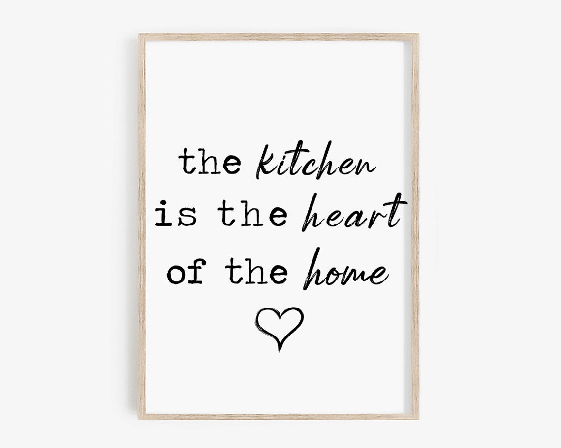 The Kitchen Is The Heart Of The Home Typewriter Quote Poster - Image 3