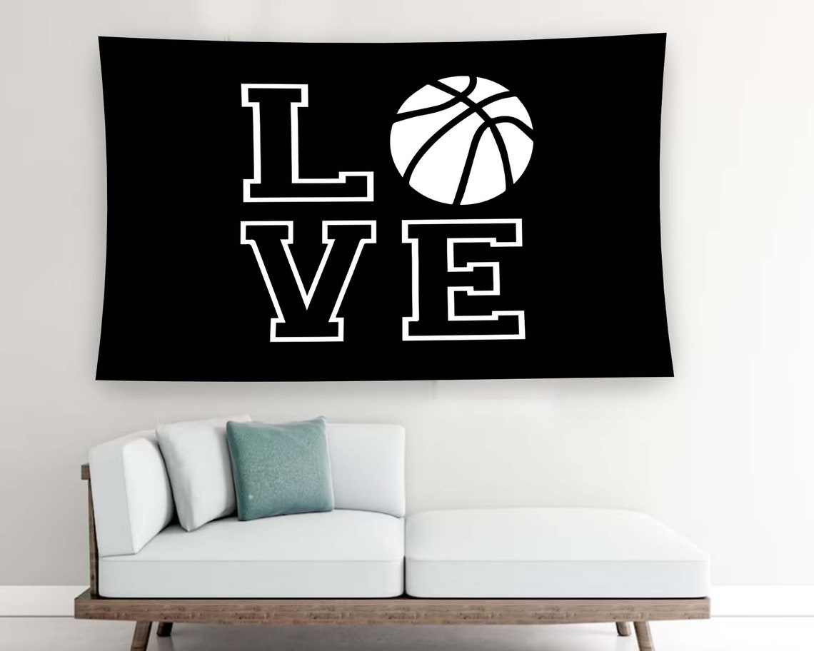 Abstract Wall Love Tapestry Black Tapestry Basketball Tapestry Teen Room Tapestry Girl Room Tapestry Boy Room Tapestry Tapestry Art - Image 2