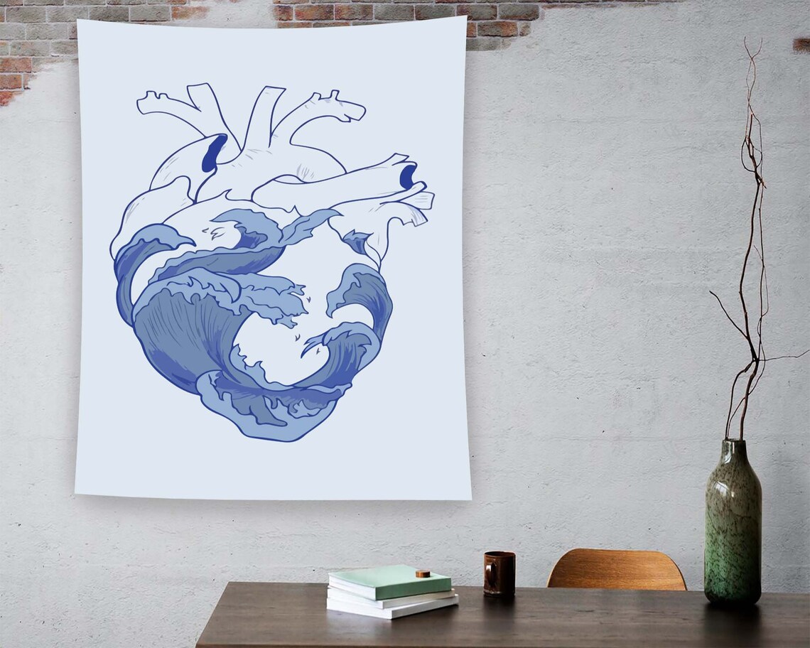 Blue Tapestry Red Tapestry Minimalist Tapestry Gothic Tapestry Horror Tapestry Gothic Design Tarot Tapestry Home Tapestry Home Decor - Image 2