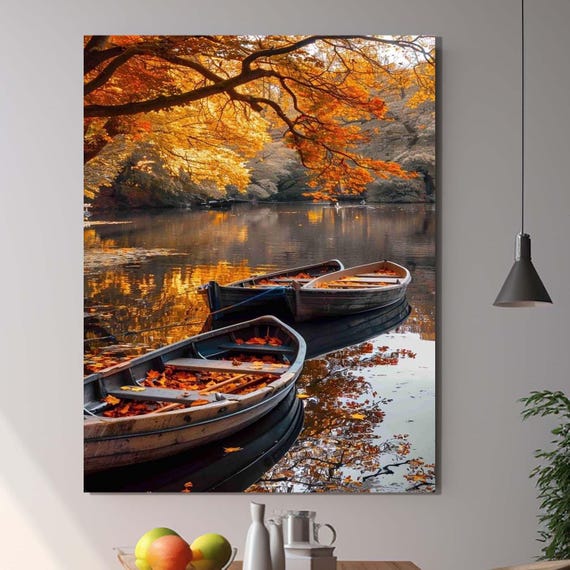 Fall River Themed Wall Decor Landscape Glass Wall Art Brown Wall Glass Tempered Glass Glass Wall Art Luxury Glass Art Office Decor
