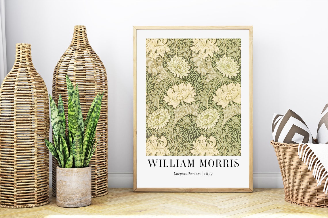 William Morris Chrysanthemum 1877 Green Floral Pattern Art Poster - Image 5