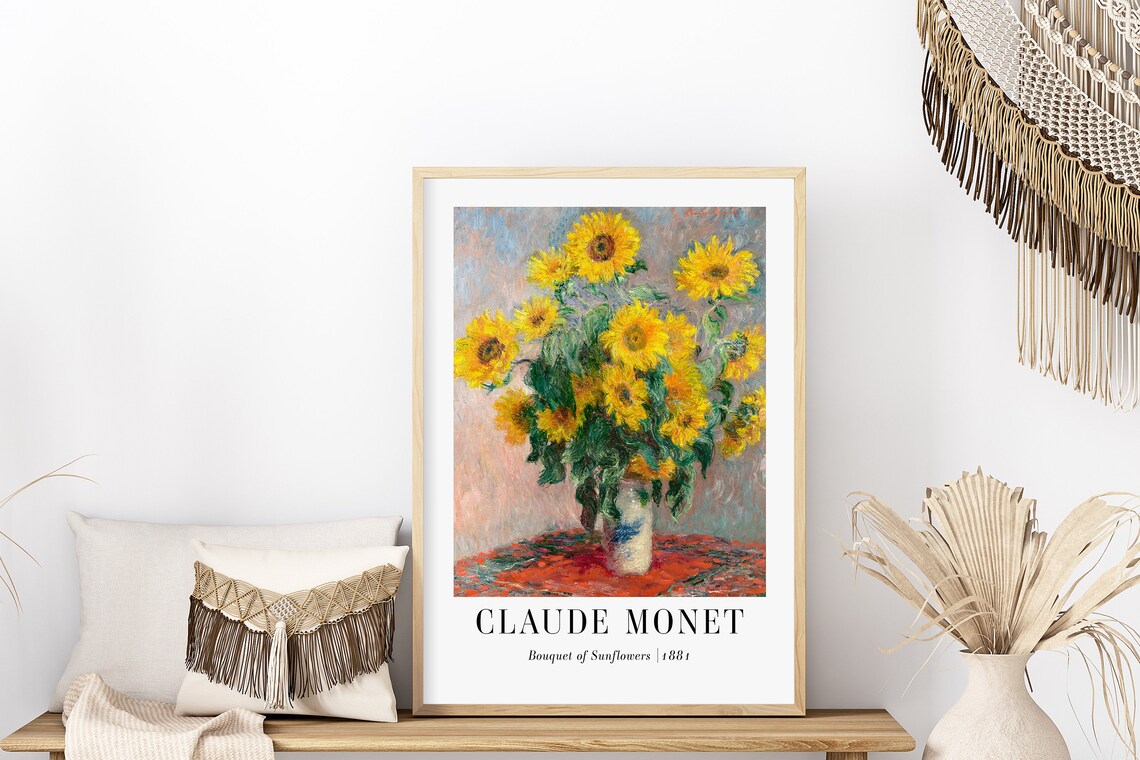 Claude Monet Bouquet of Sunflowers 1881 Bright Yellow Floral Poster - Image 5