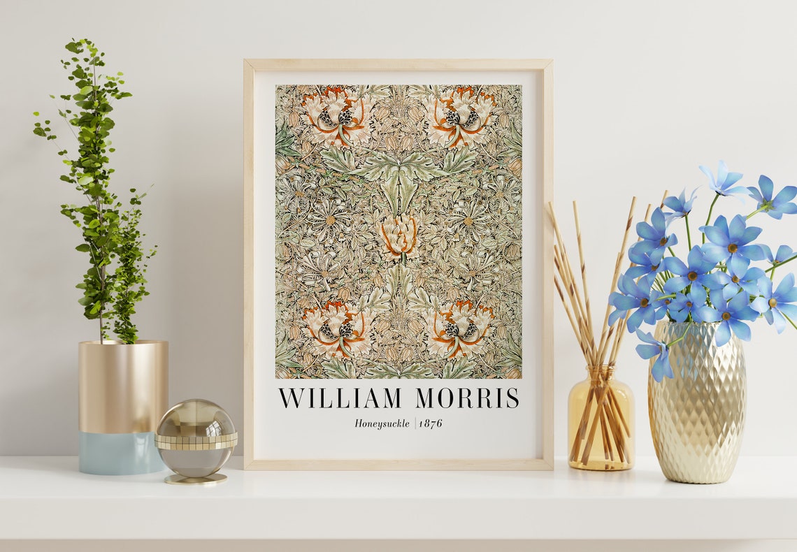 William Morris Honeysuckle 1876 Floral Textile Pattern Poster - Image 4