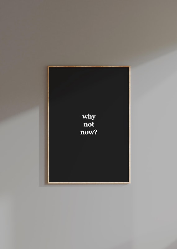 Why Not Now Motivational Poster Wall Art Discipline Home Office Gym Inspirational Success Quote