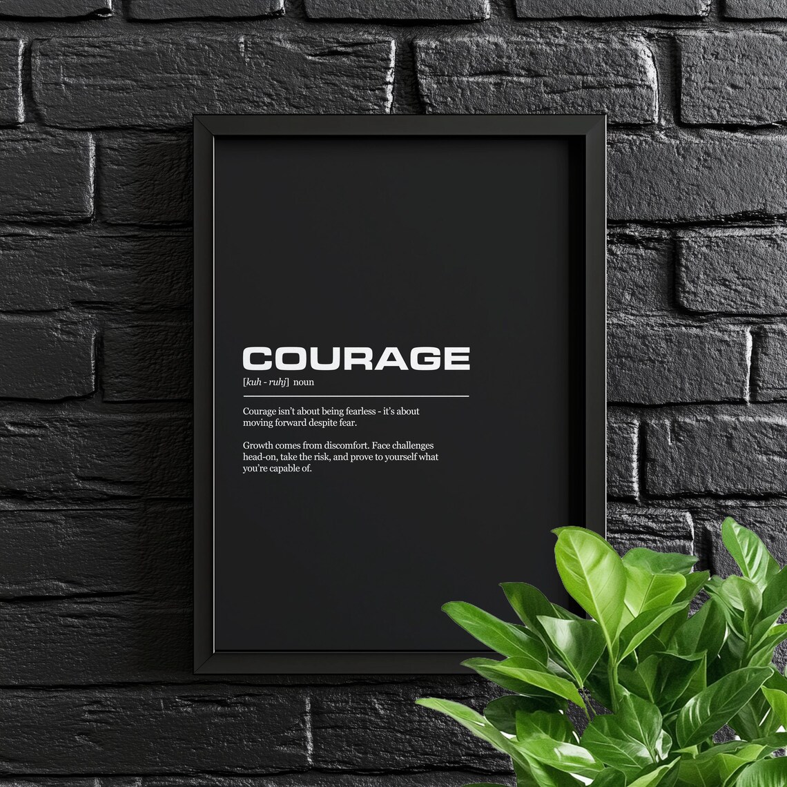 Courage Definition Inspirational Office Poster