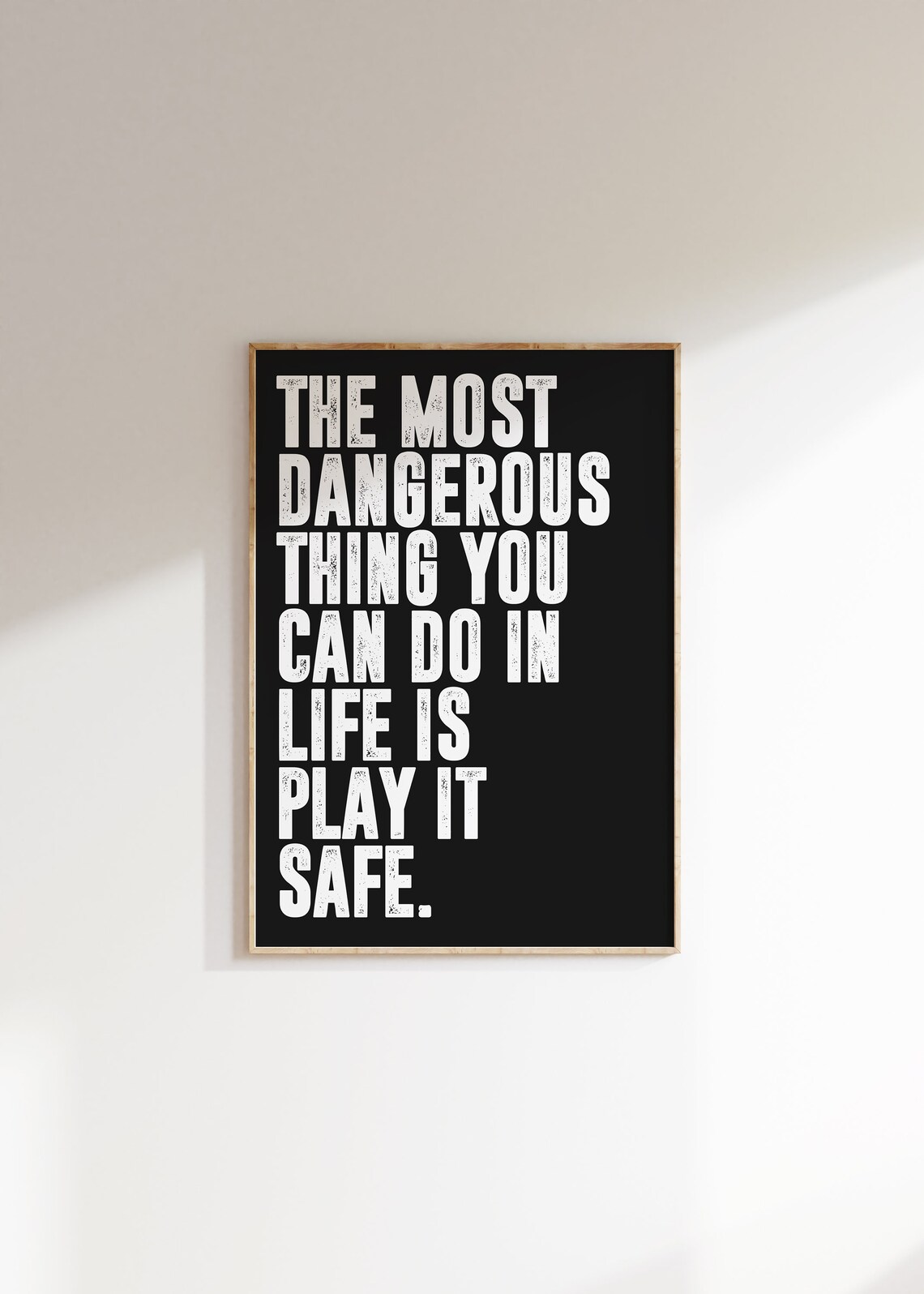 Play It Safe Poster Motivational Wall Art Quote Minimalist Home Office Inspirational Quotes Dcor Prints