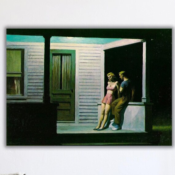 Edward Hopper Summer Evening Couple Porch Night Realist Masterpiece Poster