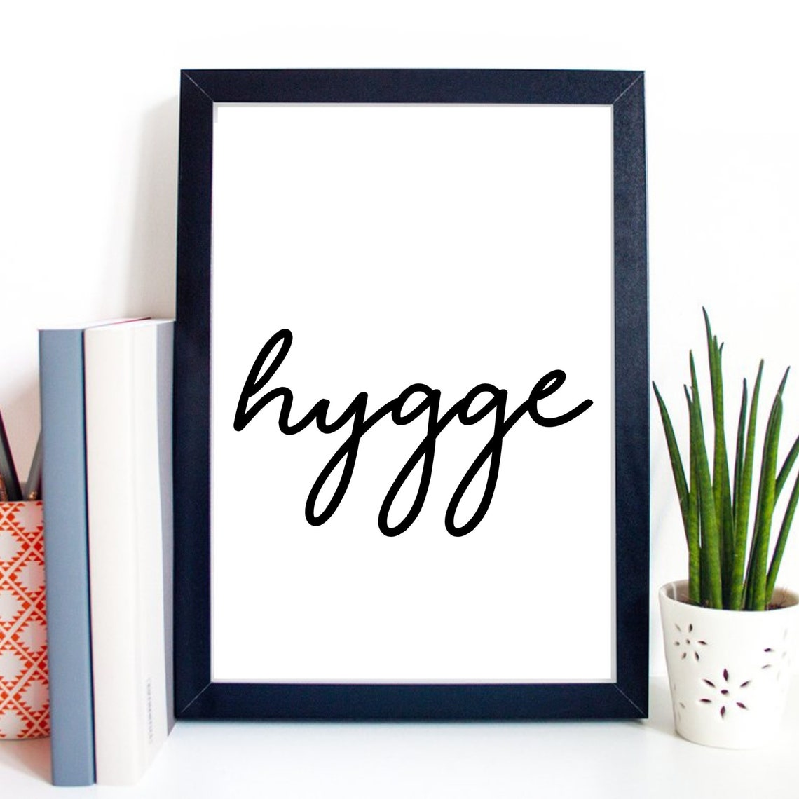Hygge Script Typography Cozy Danish Home Decor Minimalist Print - Image 2