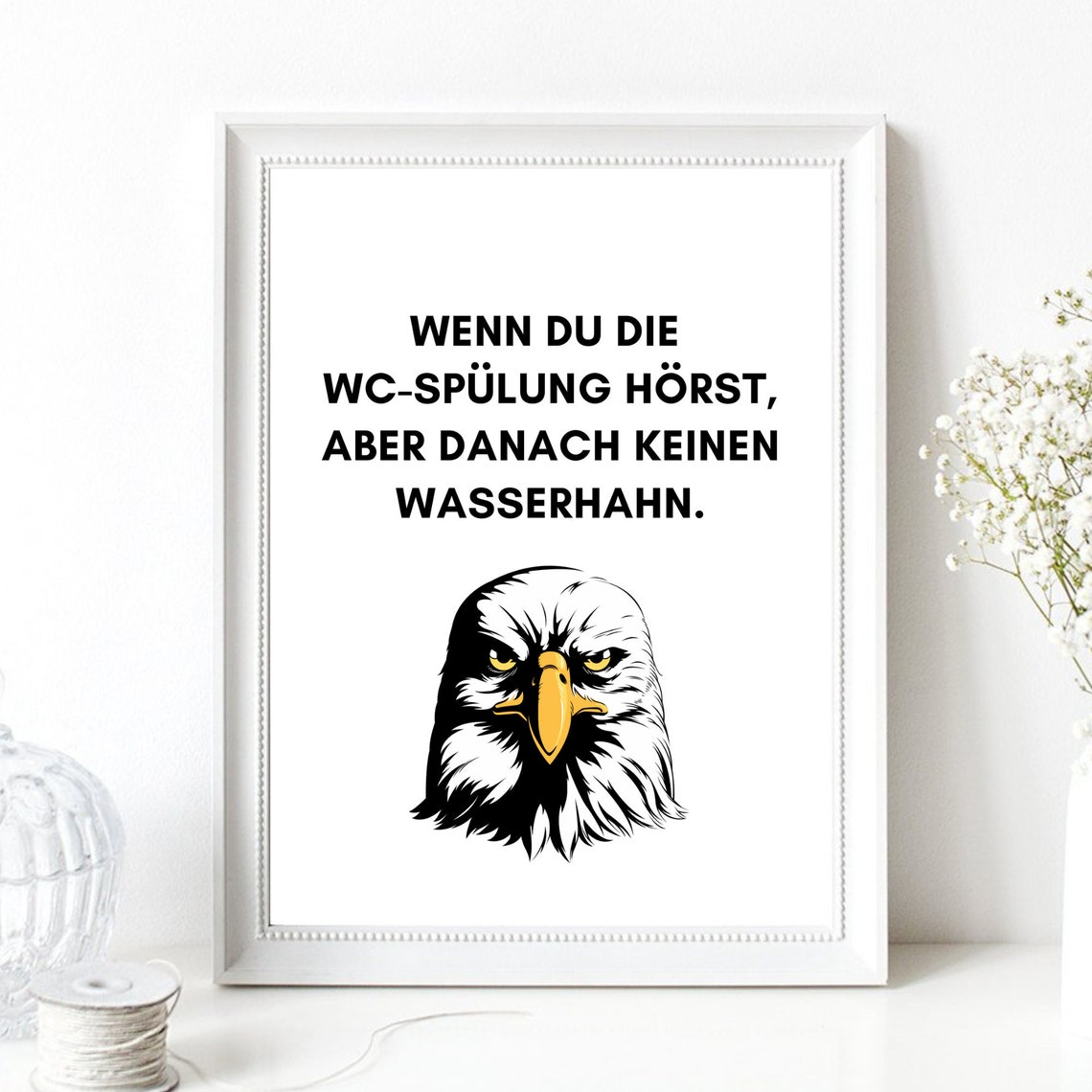 Din A4 Art Print Without Frame Funny Saying Faucet Toilet Toilet Bathroom Guest Toilet Toilet Paper Picture Print Poster Typography - Image 3