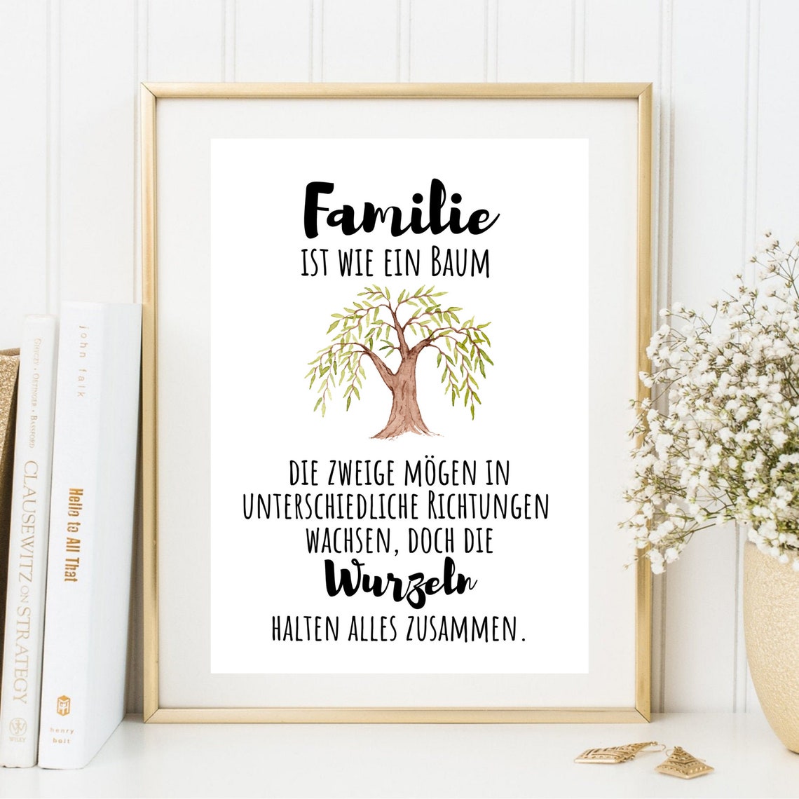 Family Tree Roots Quote Watercolor Heartfelt Gift Saying Wall Poster - Image 3