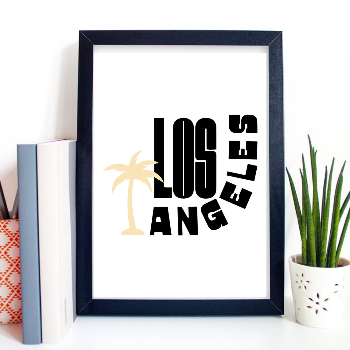 Los Angeles California Palm Tree Bold Typography Travel City Poster - Image 2
