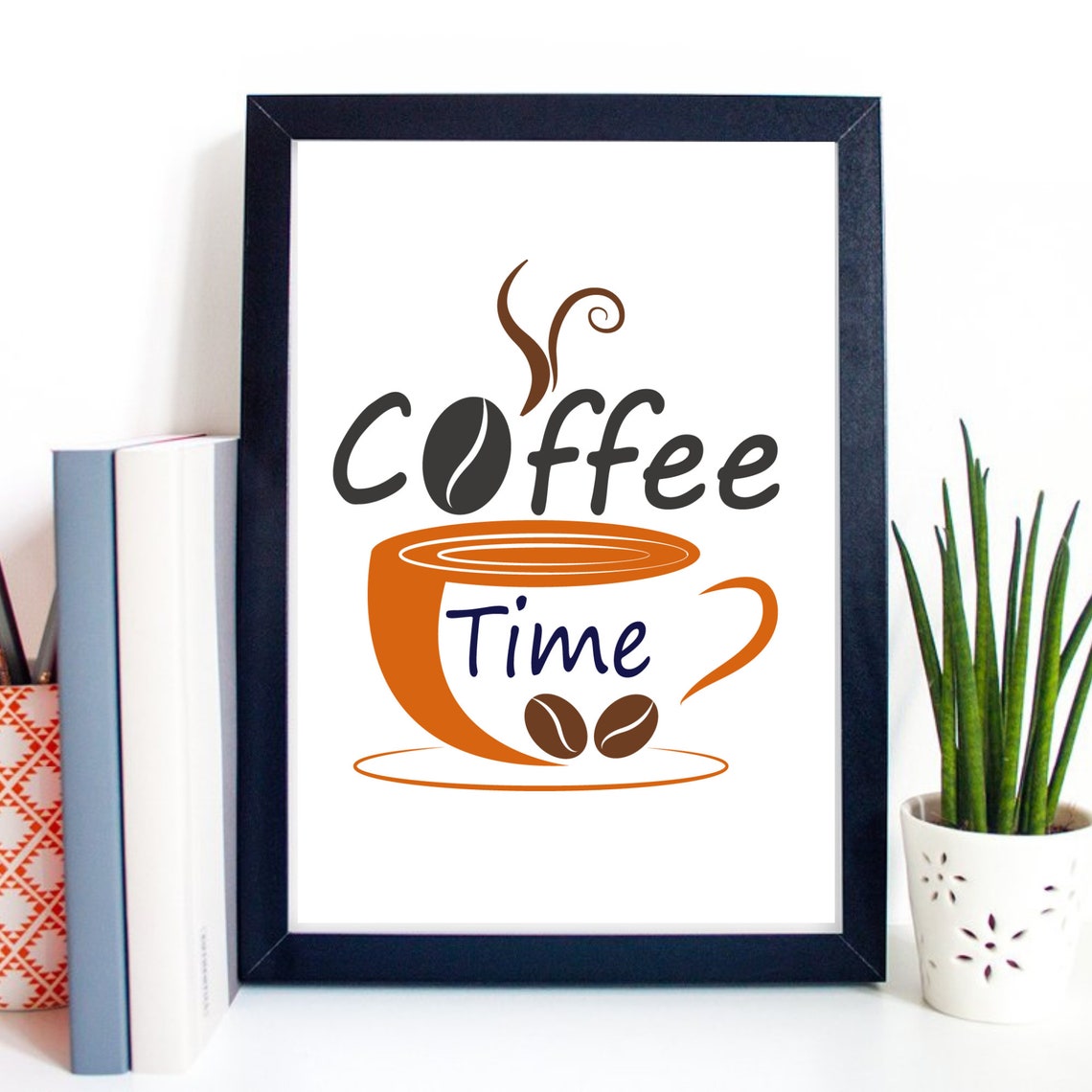 Din A4 Art Print Without Frame Coffee Time Coffee Time Coffee Kitchen Dining Room Graphic Print Poster Picture - Image 2