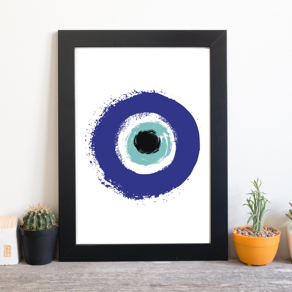 Evil Eye Blue Nazar Watercolor Protective Turkish Amulet Art Print - Image 3