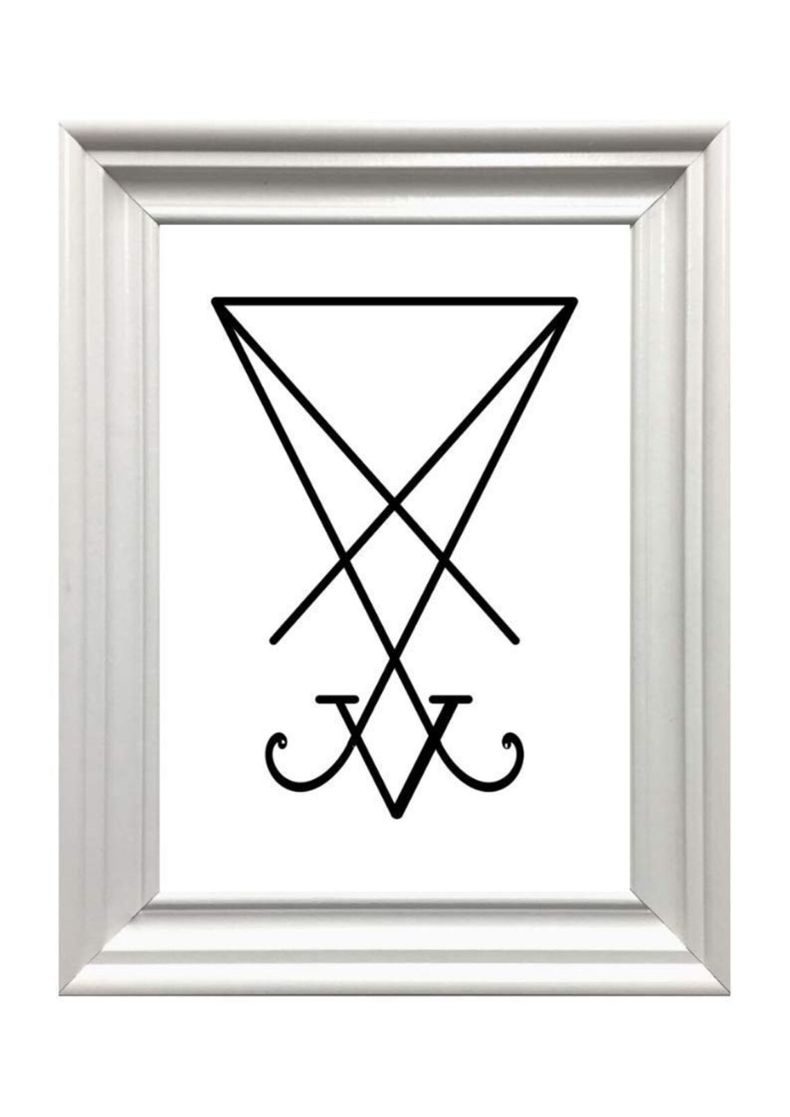 Sigil Of Lucifer Occult Symbol Minimalist Black And White Gothic Poster - Image 2