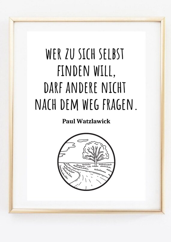 Paul Watzlawick Self Discovery Quote with Tree Line Art Poster