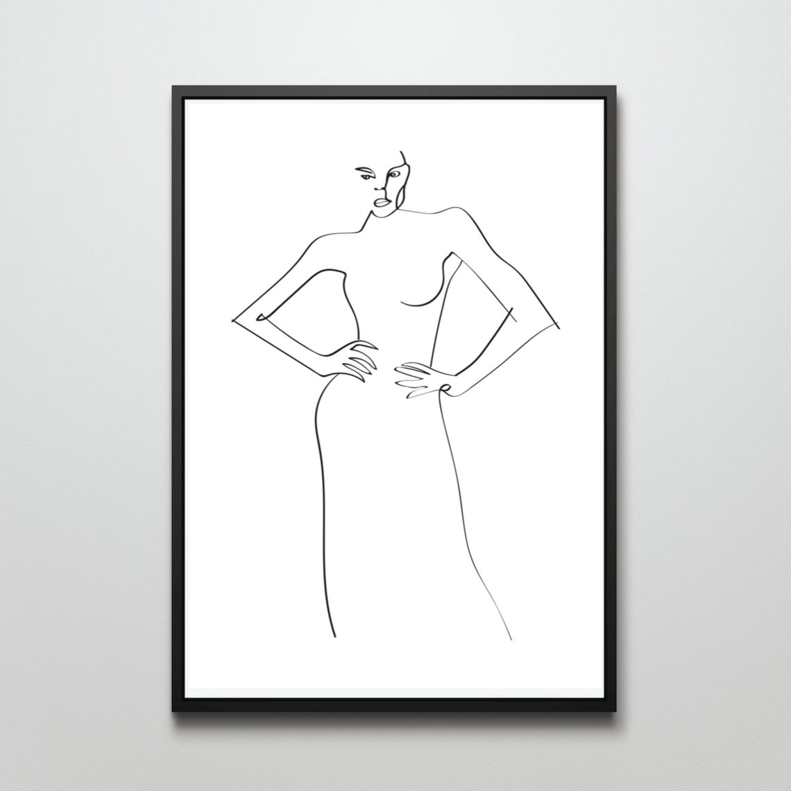 Confident Woman Hands On Hips Single Line Abstract Minimalist Wall Art - Image 3