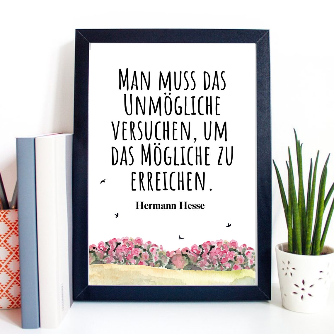 Hermann Hesse Impossible Quote Motivational Saying Typography Poster - Image 2