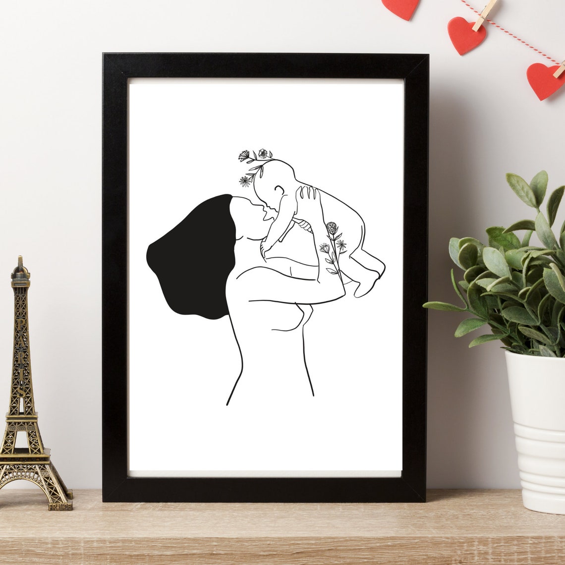 Din A4 Art Print Without Frame Mother With Baby Mothers Happiness Pregnancy Newborn Mother Mother Mother Midwife Gift Picture Poster - Image 3
